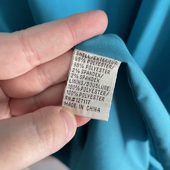 Badgley Mischka Collection Women 6 Teal Crepe Cutout Odessa Crossover Gown - Picture 9 of 13